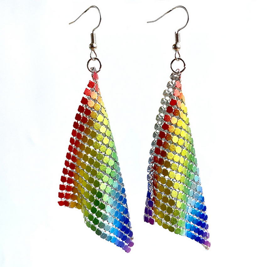 USA Flag Print  Mesh Dangle Earrings