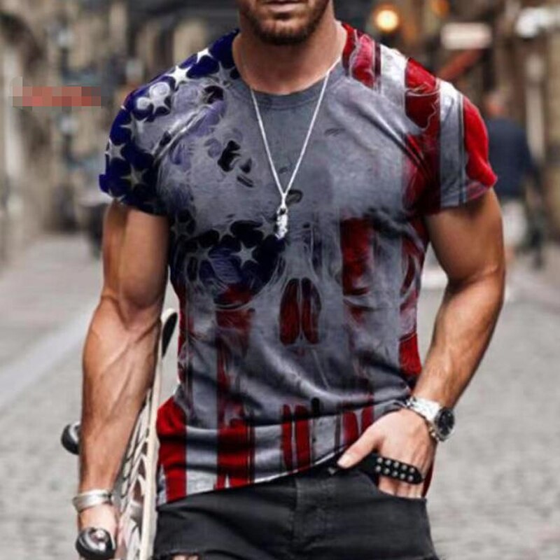 Usa Flag Print 3D Print T-shirt