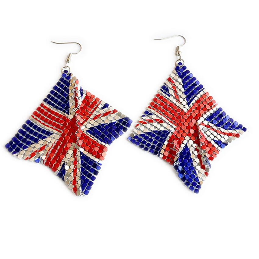 USA Flag Print  Mesh Dangle Earrings