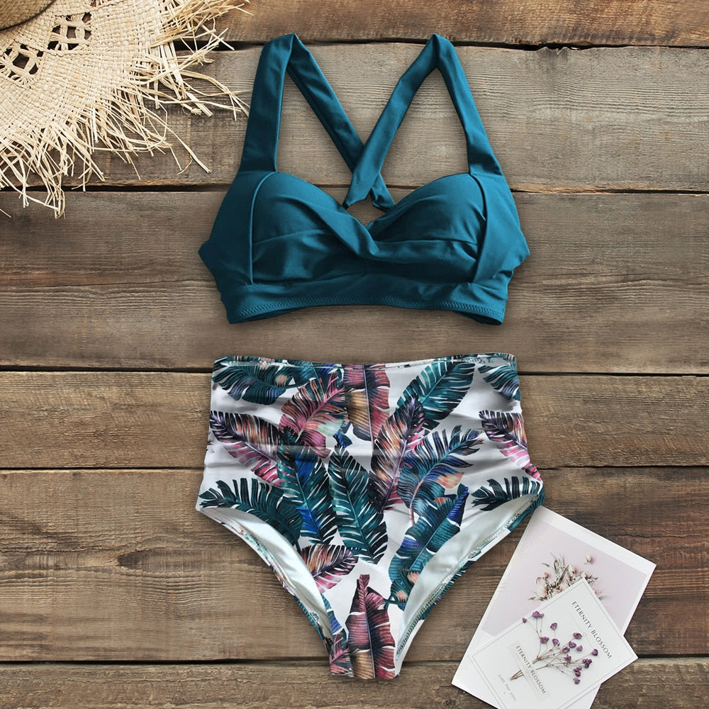 High Waist Halter Swimwear