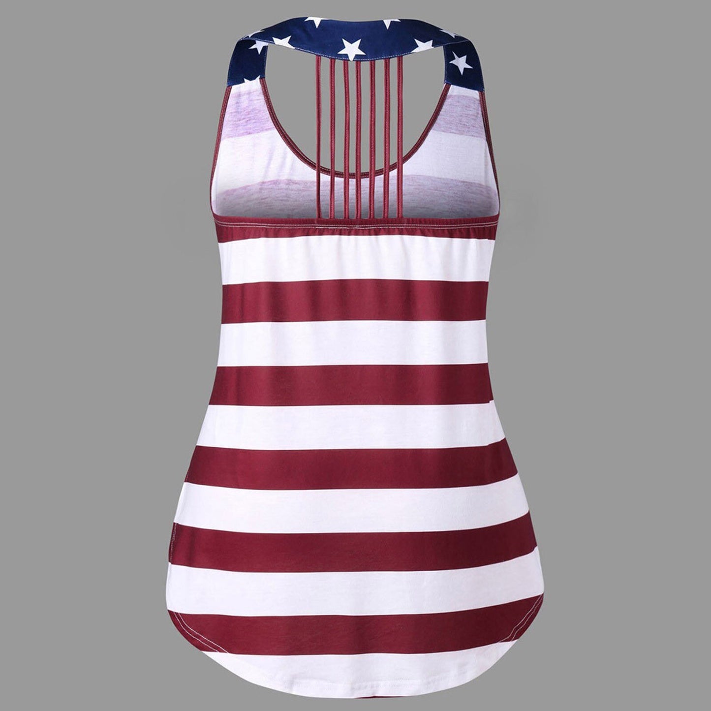 American Flag Print Shirt Sleeveless Tops