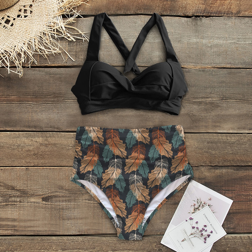 High Waist Halter Swimwear