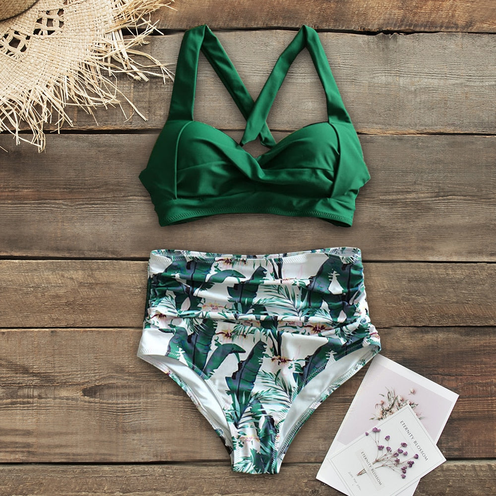 High Waist Halter Swimwear