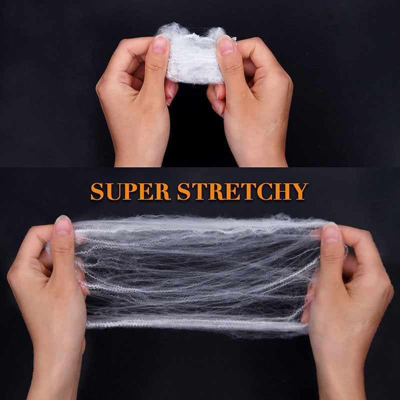 This is a Halloween Artificial Spider Web Super Stretch