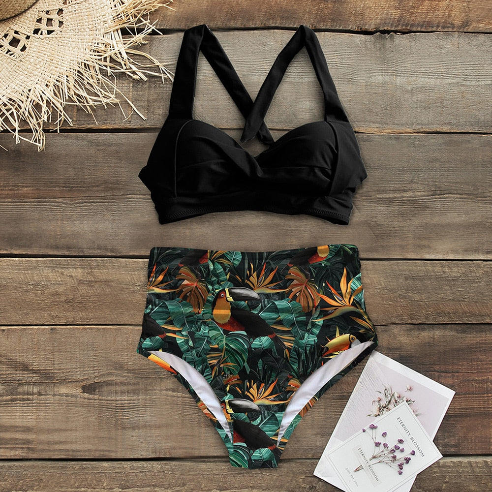 High Waist Halter Swimwear