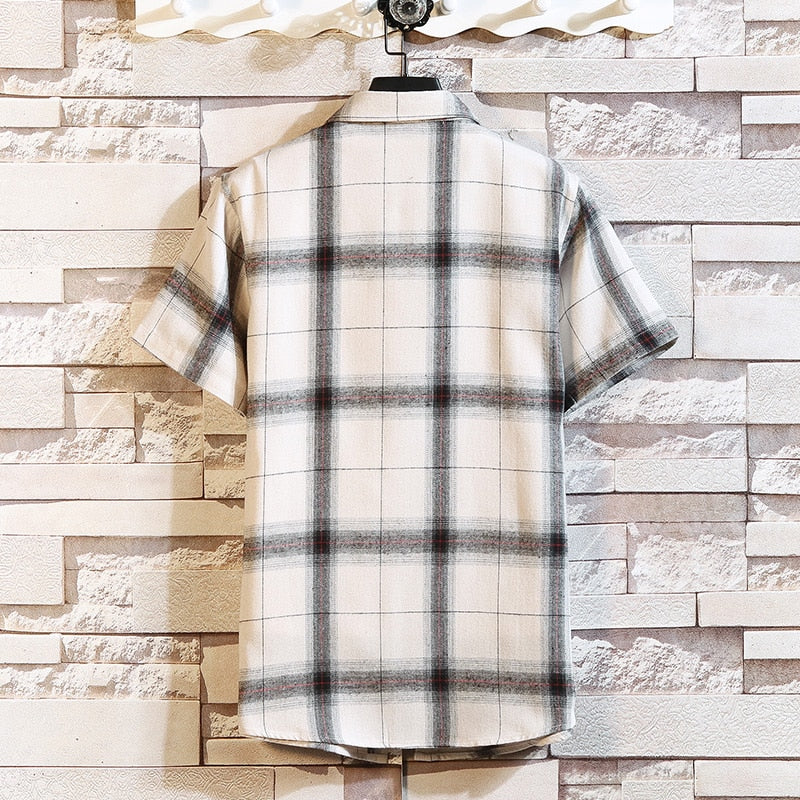 This is  a Plaid Short Sleeve Casual Shirts