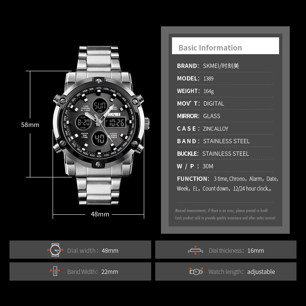 This is a 1389 Mens Waterproof Quartz Analog Watch