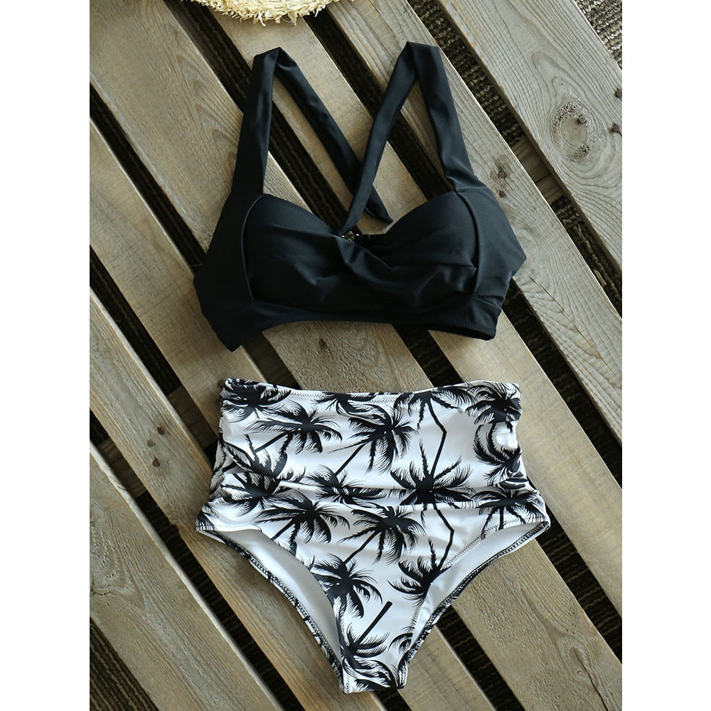 High Waist Halter Swimwear