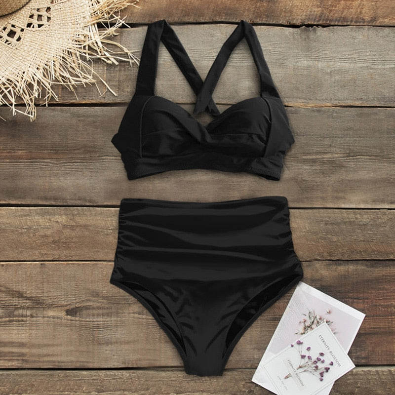High Waist Halter Swimwear