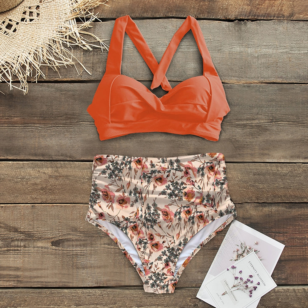High Waist Halter Swimwear
