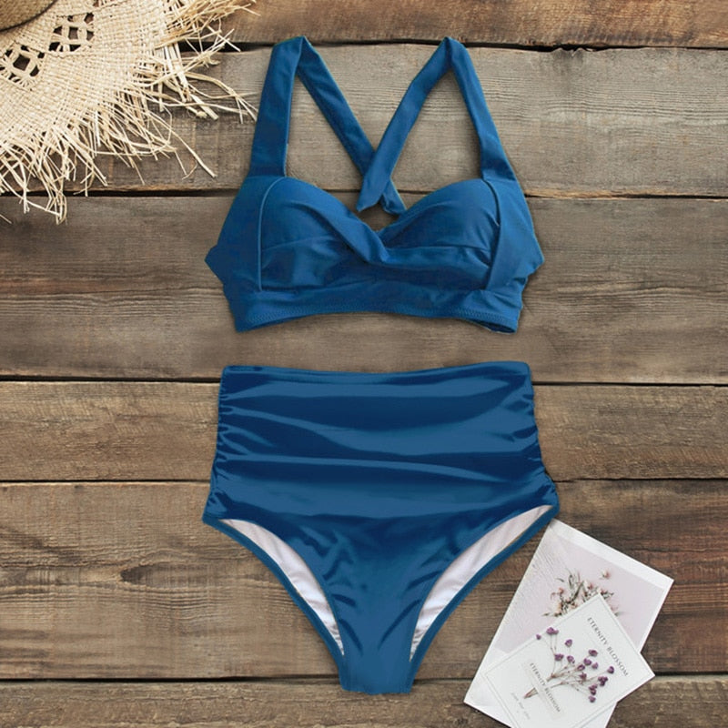 High Waist Halter Swimwear