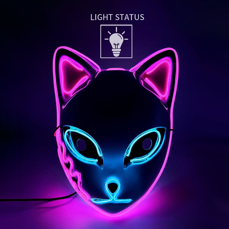 This is a Halloween LED Glowing Cat Face Mask