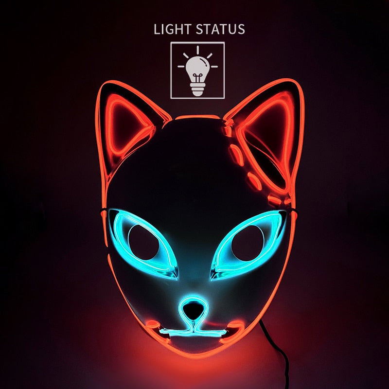 This is a Halloween LED Glowing Cat Face Mask