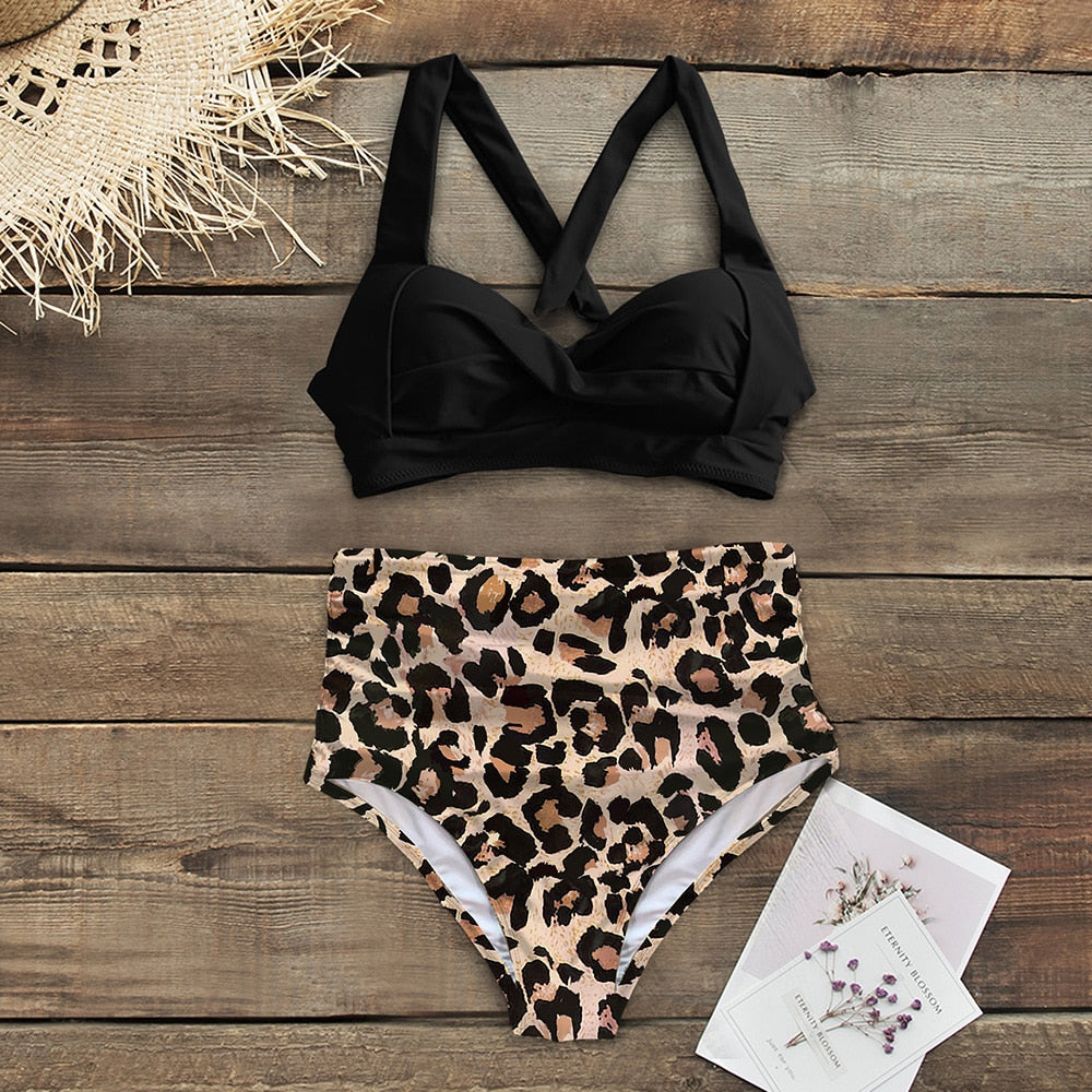 High Waist Halter Swimwear