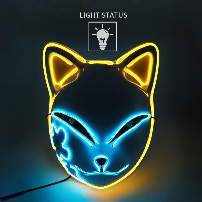 This is a Halloween LED Glowing Cat Face Mask
