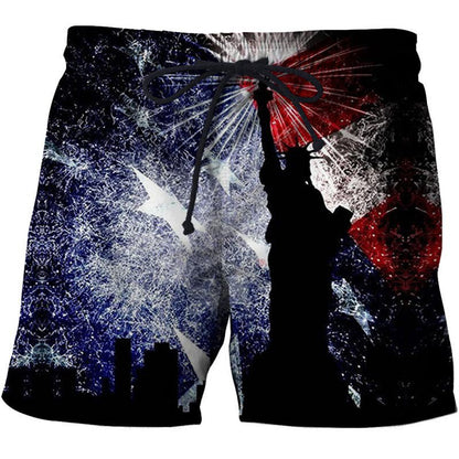American Flag 3D Graphic Print Shorts