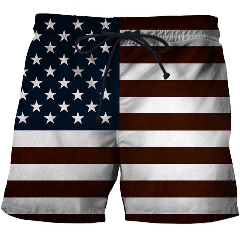 American Flag 3D Graphic Print Shorts