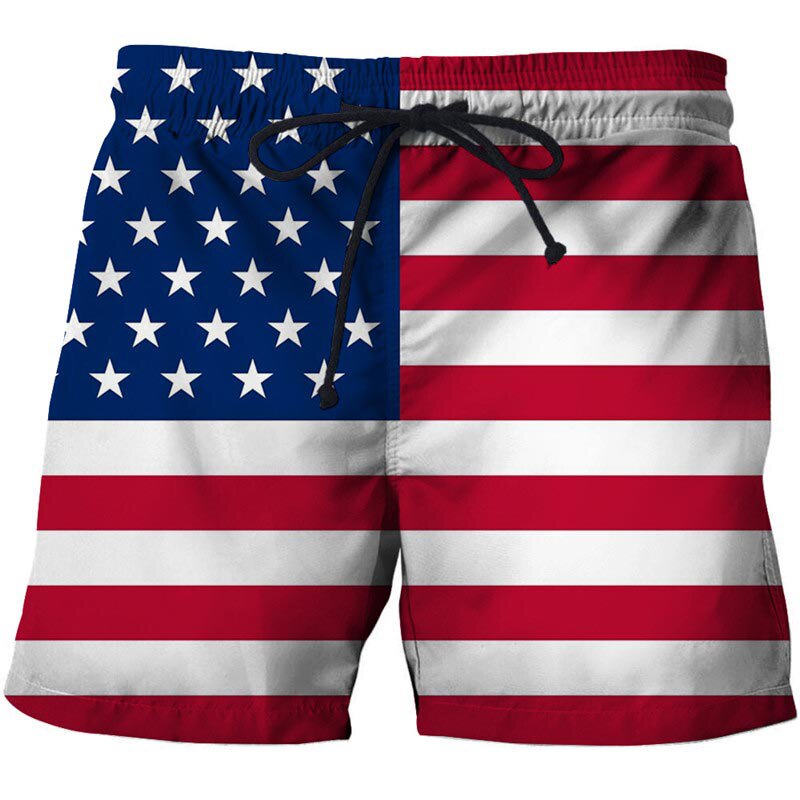 American Flag 3D Graphic Print Shorts
