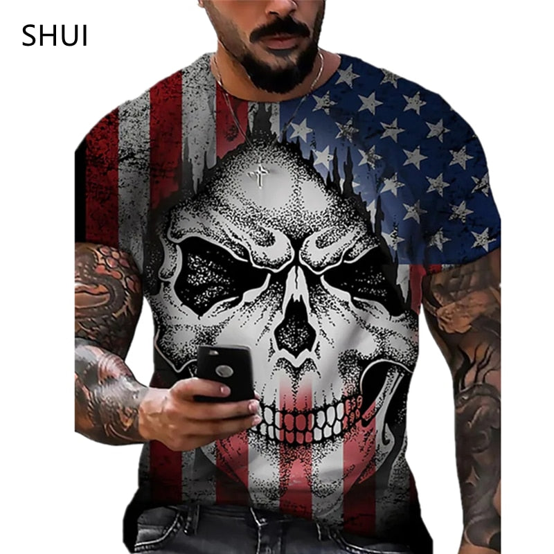 American Flag 3D Printing Design  T-shirt