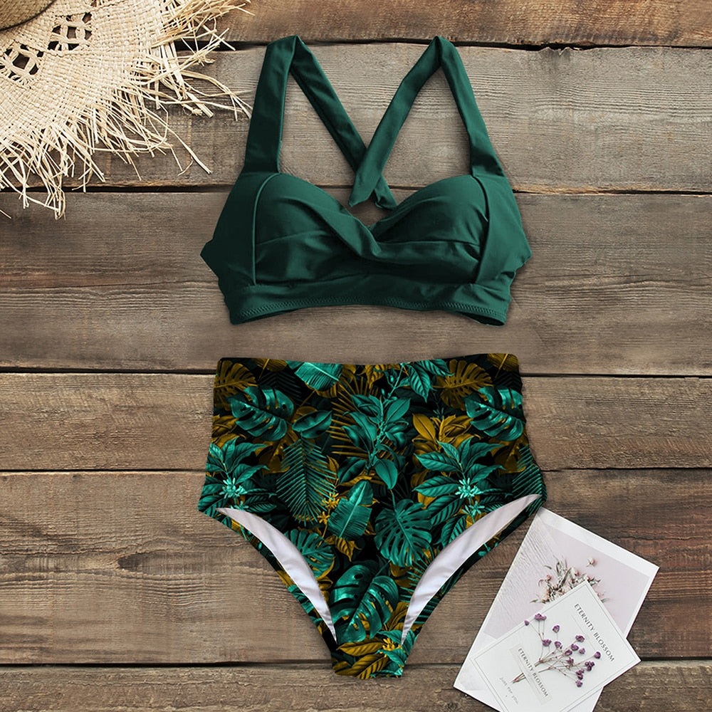 High Waist Halter Swimwear