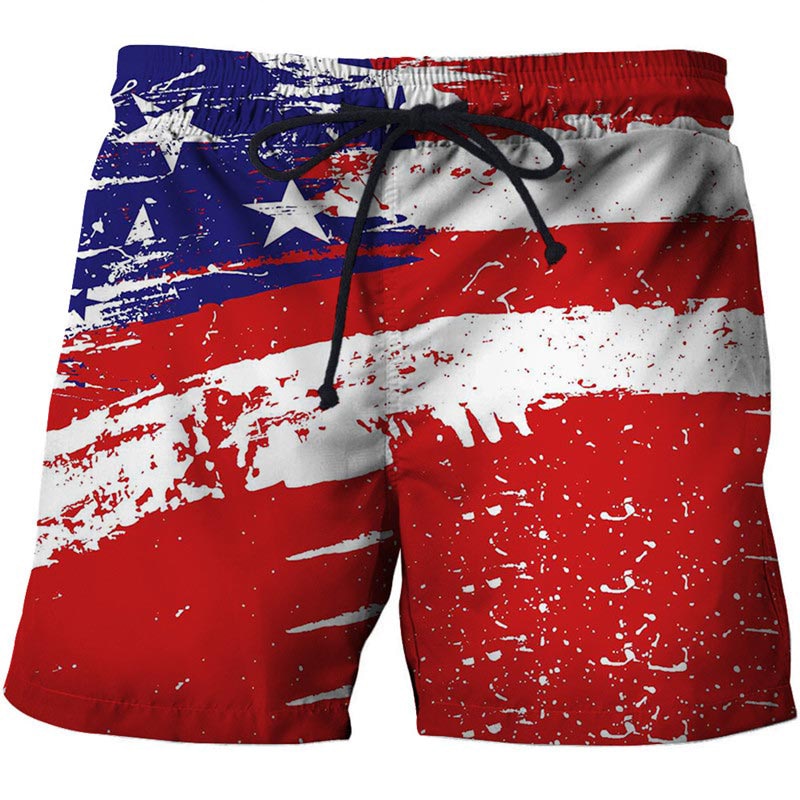 American Flag 3D Graphic Print Shorts